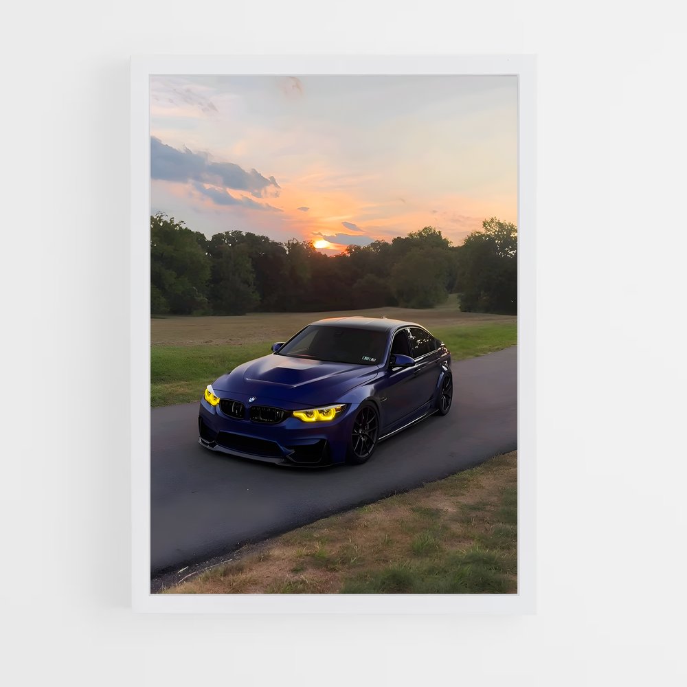 Poster M3 en Bleu – affiche BMW (vue 3)